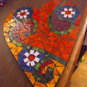 Mosaic heart wall hanging
